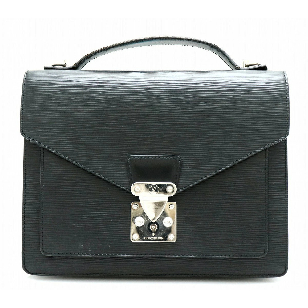 LOUIS VUITTON Epi Monceau Shoulder Bag Handbag Business Noir Black